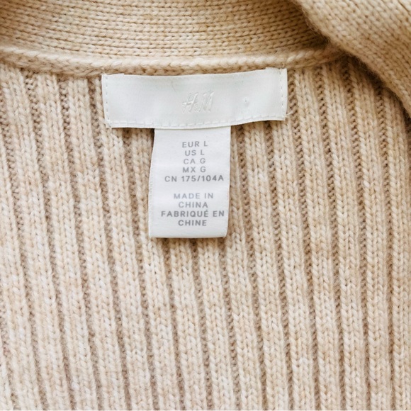 H&M Beige Ribbed Knit Long Cardigan - Picture 7 of 8